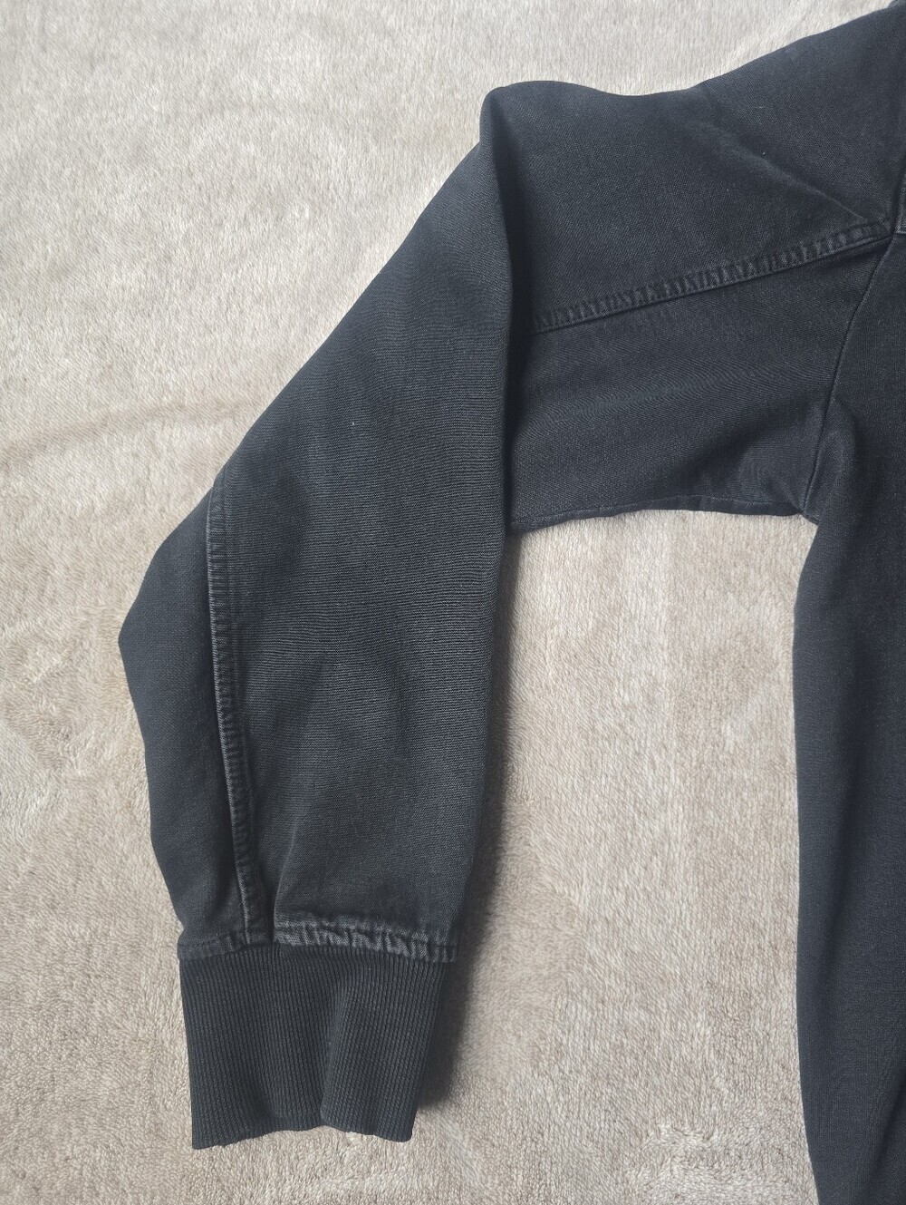 RARE VTG Affliction hybrid hooded denim jacket Mens 2X Full-zip, Black, Y2K - Picture 13 of 16